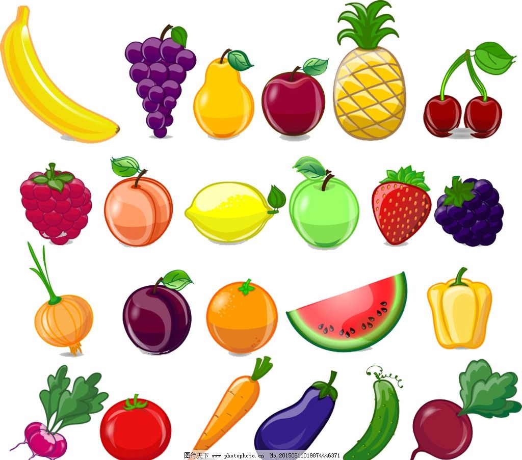 創意與營養的甜蜜碰撞 卡通矢量水果蔬菜圖賞析